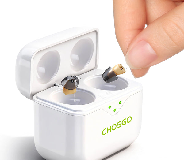 CHSOGO® SmartR Lite | Smallest Rechargeable CIC OTC Hearing Aids, AI Noise Reduction