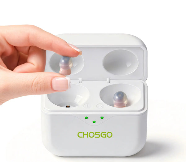 CHOSGO SmartR Pro | Smallest Rechargeable CIC OTC Hearing Aids, AI Noise Reduction