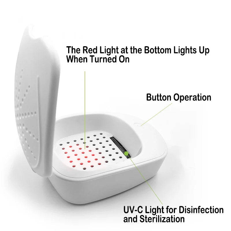 Hearing Aids UV Drying and Sterilization Box, Electronic Dehumidifier, USB Type-C Plug-in