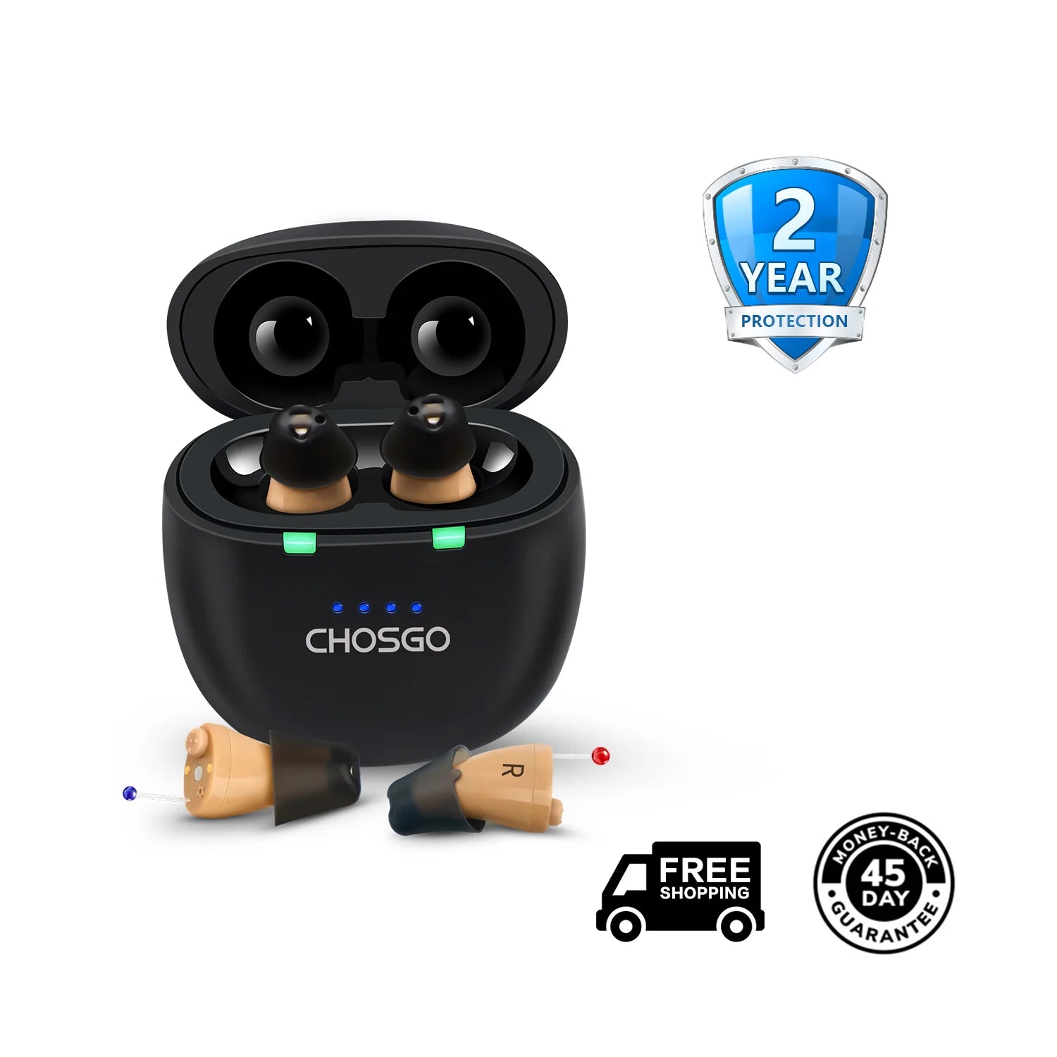 CHOSGO SmartU Bluetooth Hearing Aids for Adults – FDA OTC Self-Fitting with App Control