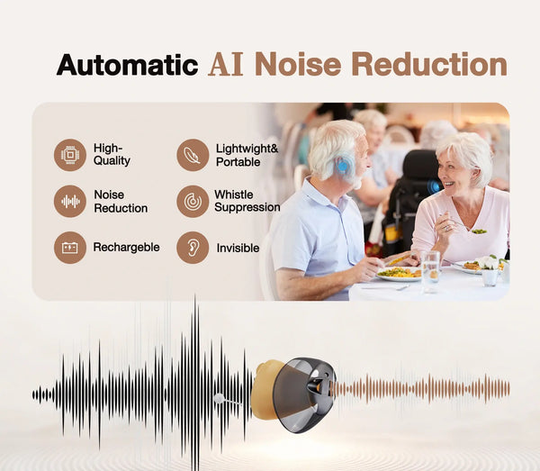 CHSOGO® SmartR Lite | Smallest Rechargeable CIC OTC Hearing Aids, AI Noise Reduction