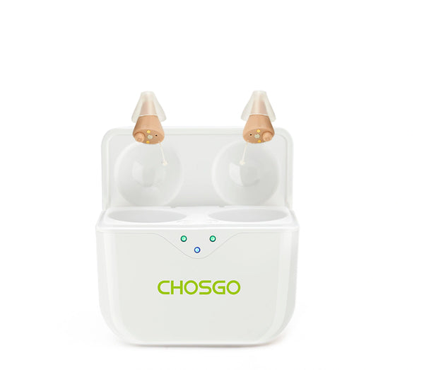 CHOSGO SmartR Pro Rechargeable CIC OTC Hearing Aids – Smallest, AI Noise Reduction