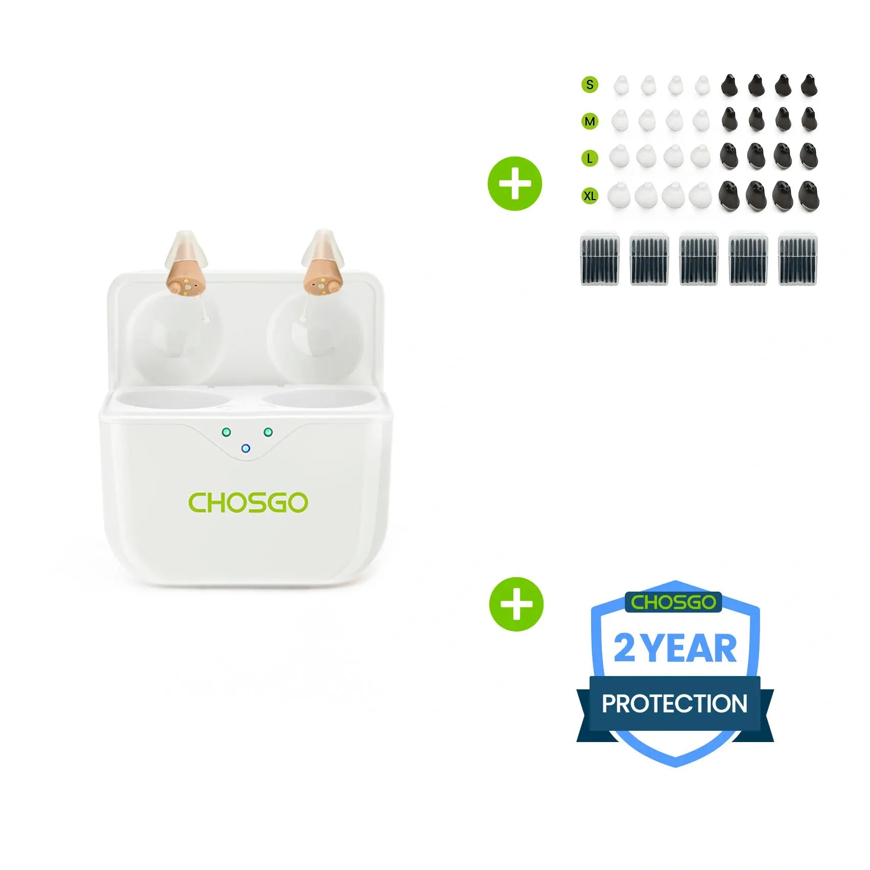 CHOSGO SmartR Pro Rechargeable CIC OTC Hearing Aids – Smallest, AI Noise Reduction