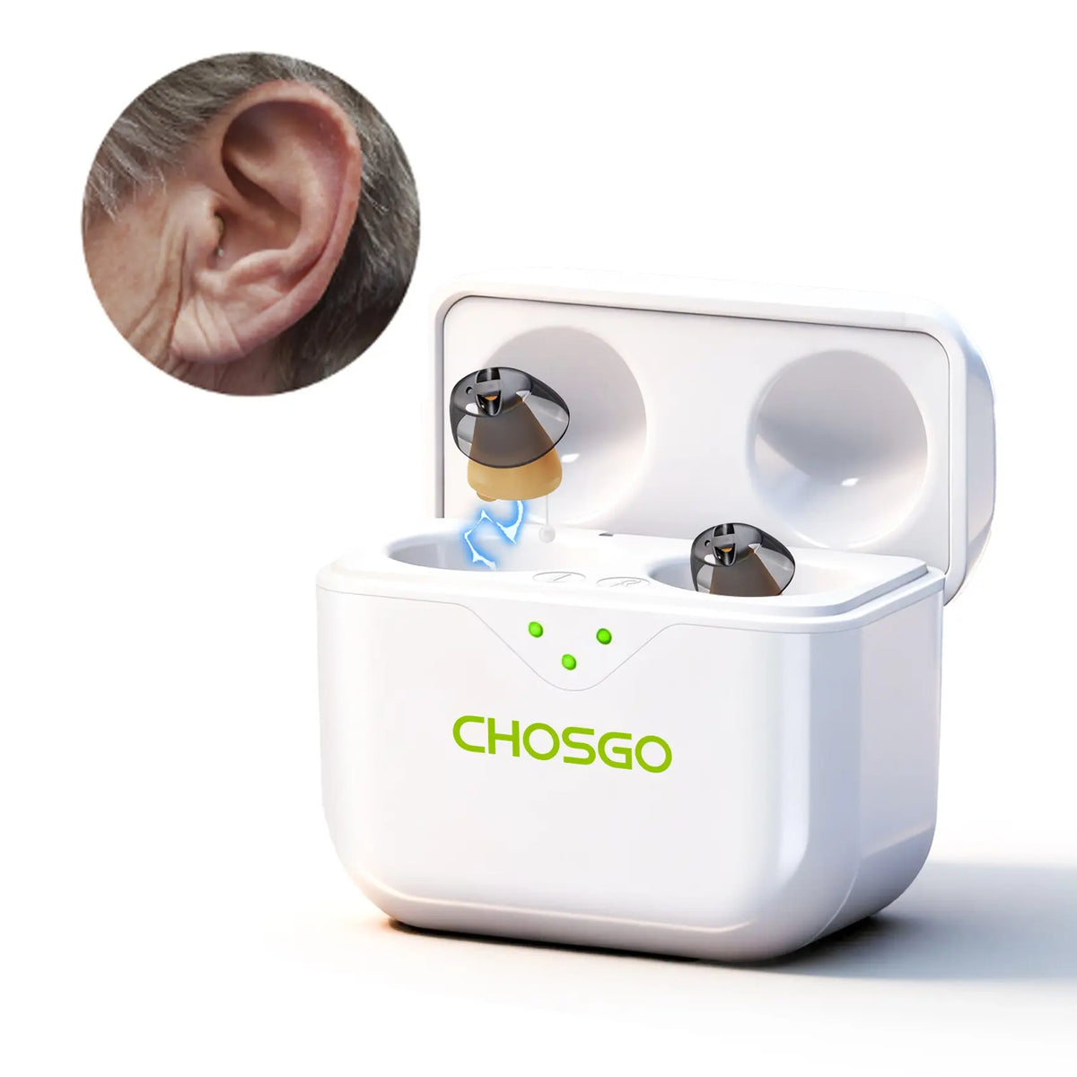 CHSOGO® SmartR Lite | Smallest Rechargeable CIC OTC Hearing Aids, AI Noise Reduction