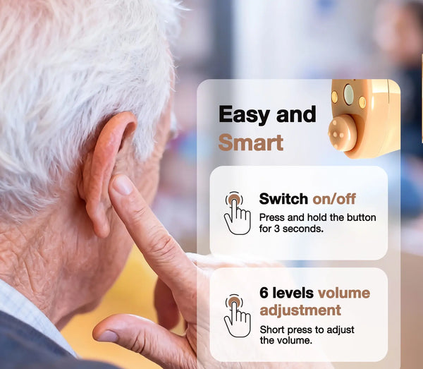 CHSOGO® SmartR Lite | Smallest Rechargeable CIC OTC Hearing Aids, AI Noise Reduction