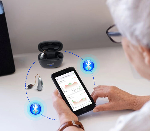 V03B Pro OTC Bluetooth Hearing Aids | AI Noise Reduction | Self-Fitting App | Calls & Music – CHOSGO