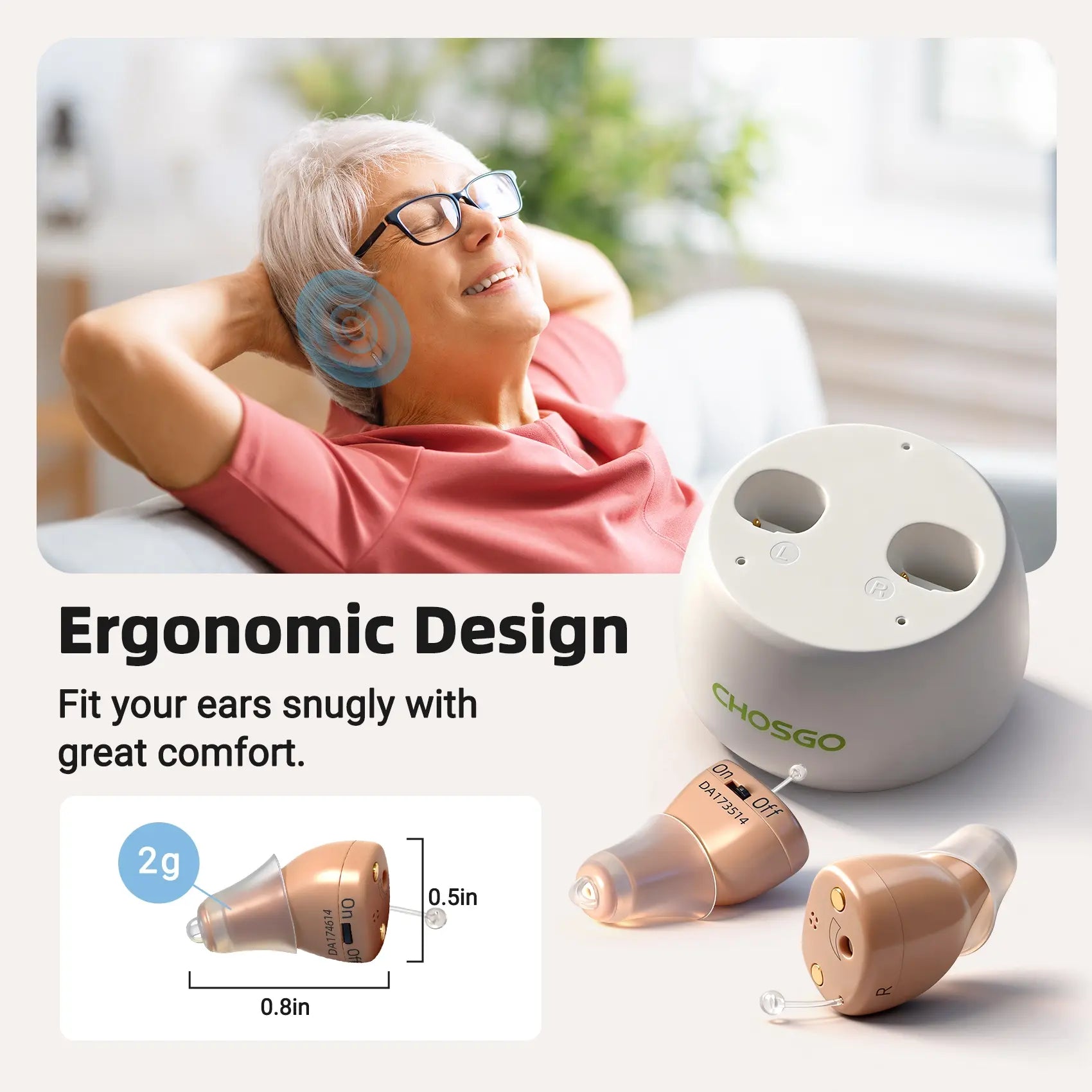 $99 Hearing Aids | K19R Rechargeable OTC Hearing Aids | CHOSGO