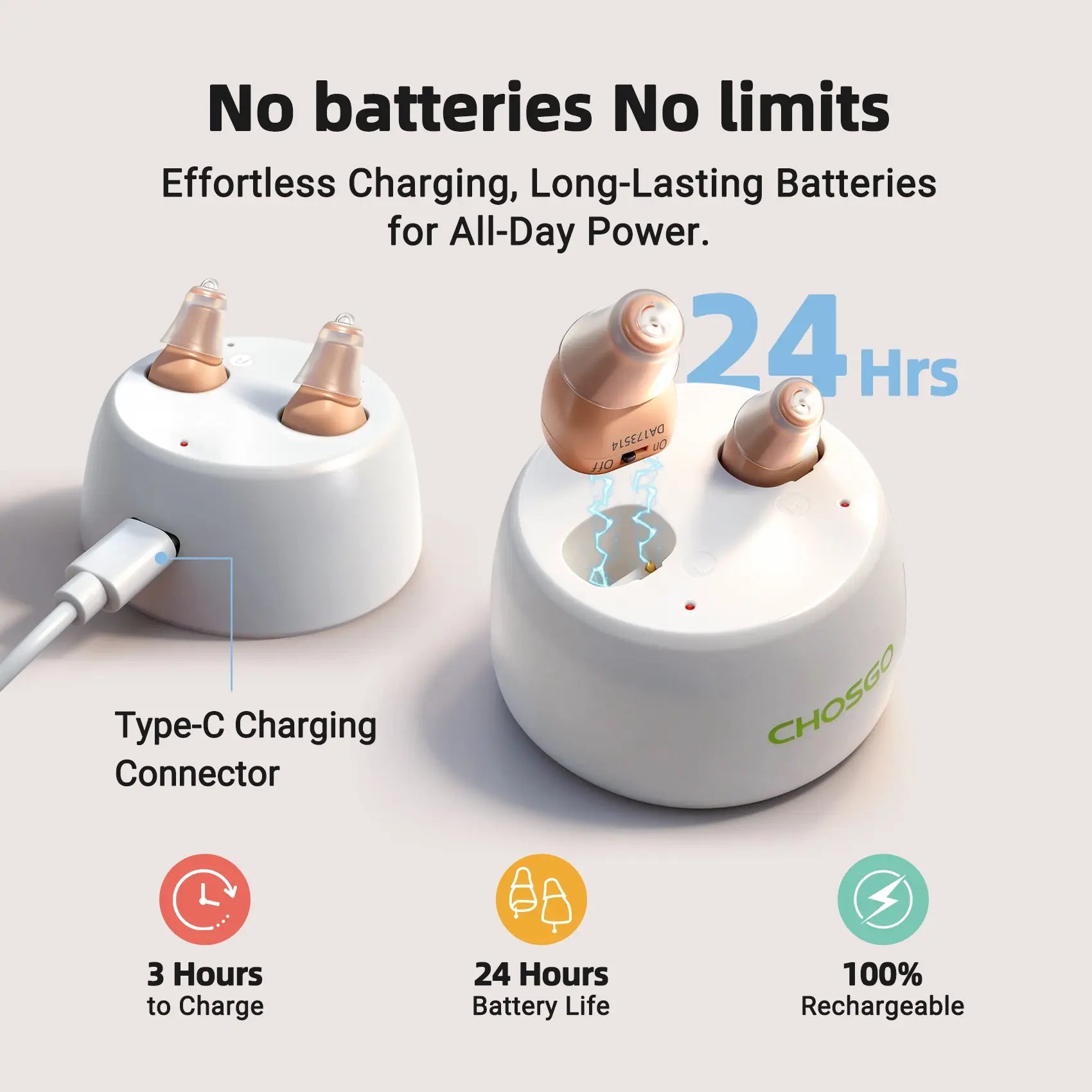 $99 Hearing Aids | K19R Rechargeable OTC Hearing Aids | CHOSGO