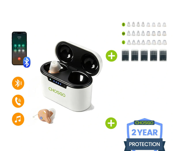 CHOSGO K23 Bluetooth OTC Hearing Aids | Rechargeable Hearing Aids for Seniors